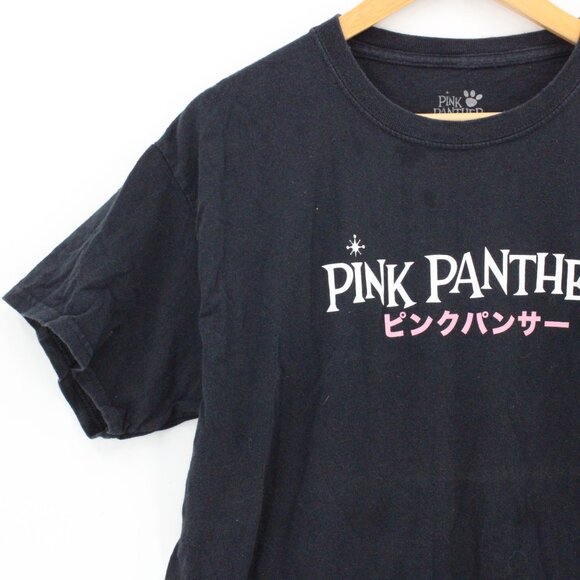 Pink Panther Shirt Mens Black Short Sleeve Japanese Logo Graphic Cotton Large L - Picture 3 of 9